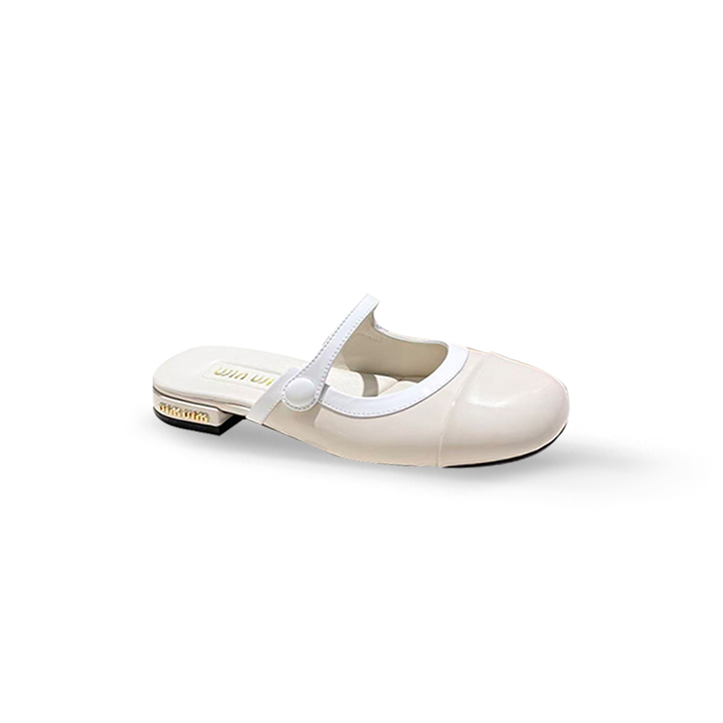 MIU MIU MARY JANE PATENT LEATHER FLAT MULES  MIU MIU MARY JANE PATENT LEATHER FLAT MULES